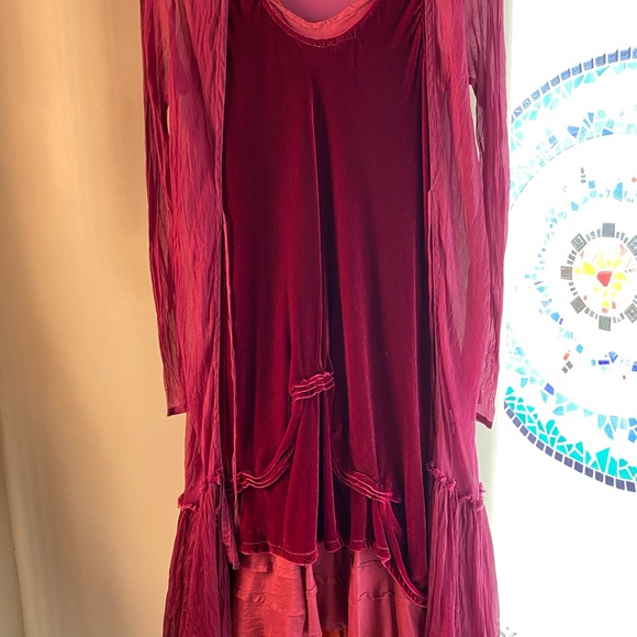 Homefrocks Silk Velvet Womens Tunic High Low Hemline - Picture 13 of 15